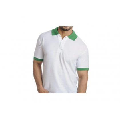 Personalized Polo T Shirt (White-Parrot) Polyester Cotton