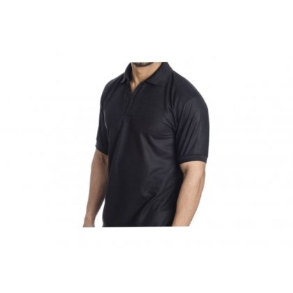 Personalized Polo T Shirt (Black) Polyester Cotton