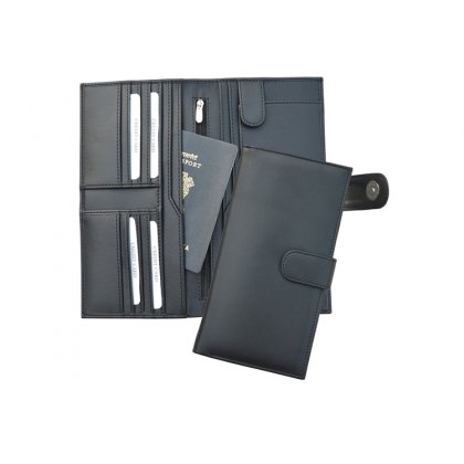 Personalized Passport & Travel Wallet - Genuine Leather