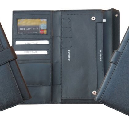 Personalized Passport & Travel Wallet - Genuine Leather