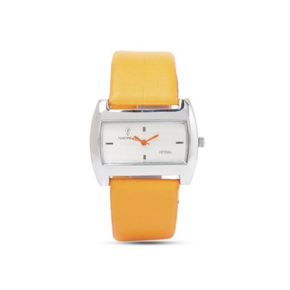 Personalized White/ Orange Analog Watch