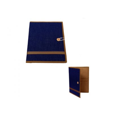 Personalized Jute Folder With Golden Strip