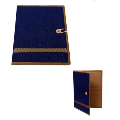 Personalized Jute Folder With Golden Strip