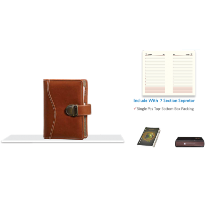 Personalized Business Organiser With 1Dt 7 Sec Refill (7006) (Natural) With Lock