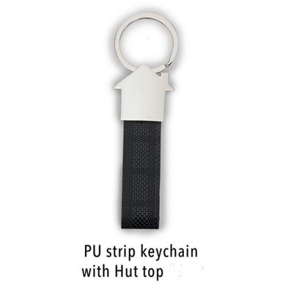 Personalized PU Strip Keychain With Hut Top