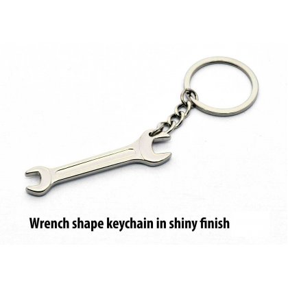 Personalized Wrench Shape Keychian In Shiny Finish