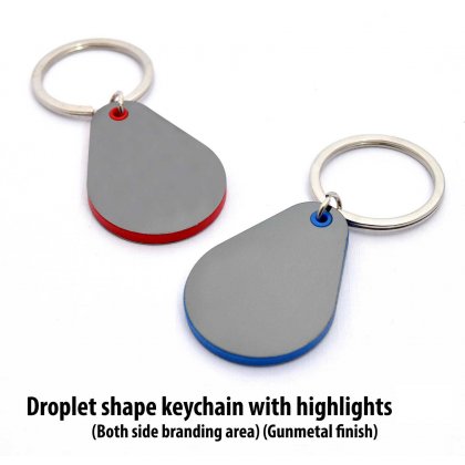 Personalized Droplet Shape Keychain With Highlights