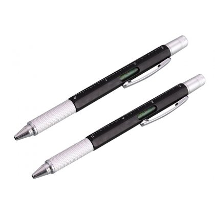 Personalized 5 In 1 Pen With Ruler, 2 Way Screwdriver And Leveler