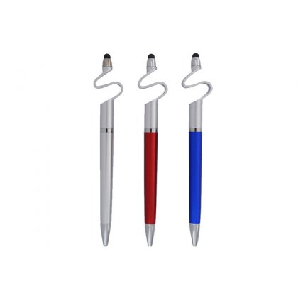 Personalized "S" Shape Pen With Stylus & Mobile Stand
