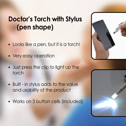 Personalized Doctor's Torch With Stylus (Pen Shape)