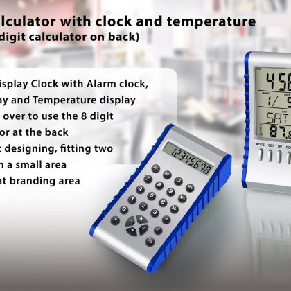 Personalized Flip Calculator With Clock And Temperature