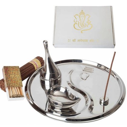 Personalized Ganeshji Pooja Thali In Special White Box