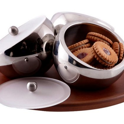 Personalized Revolving Candy Bowl Set of 3 With Lid