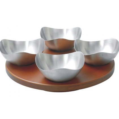 Personalized Revolving Snacks Tray With 4 Savvy Bowls