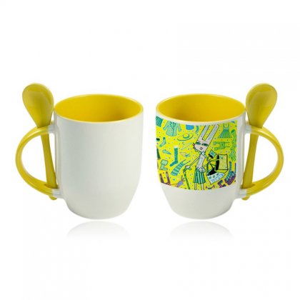 Personalized Color Sublimation Spoon Mug (11Oz)